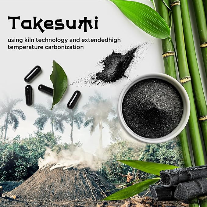 Orinthalixium Takesumi Activated Charcoal 2000mg – Activated Charcoal from Bamboo for Max Absorption Detox &amp Gut 120 Vegan Capsules