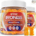 Vegan Iron Gummies Supplement with Vitamin C B12 Folate &amp Turmeric - Energy &amp Immune Health | Gummy Iron Bisglycinate 18mg Gentle &amp Non-Constipating - Women &amp Men 2 Pack