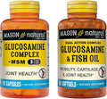 MASON NATURAL Ultimate Joint Support Bundle Glucosamine &amp Fish Oil + Glucosamine Complex with MSM 90 Softgels + 90 Capsules