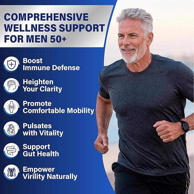 Sugar Free Multivitamin Gummies for Men 50 Plus - Methylated Multivitamin with Omega-3 CoQ10 Elderberry &amp Turmeric for Energy Immune Gut Health Support - Vegan Non-GMO Gluten-Free