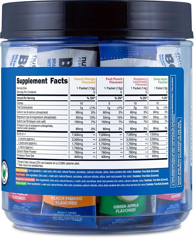 Nutricost BCAA+ Hydration Variety Pack (20 Stickpacks) - Branched Chain Amino Acids with Hydration Complex - Gluten-Free Non-GMO