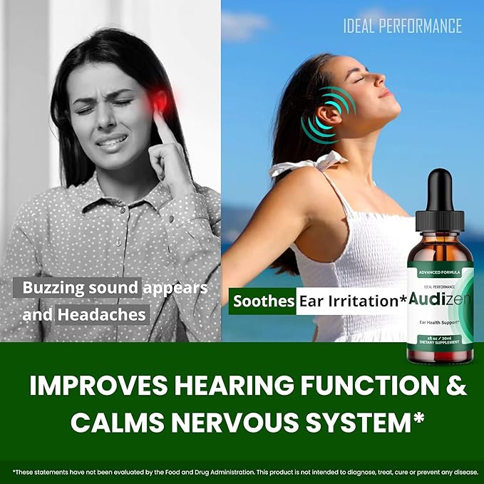 Audizen Tinnitus Drops Official Audizen Tinnitus Relief for Ringing Ears Advanced Ear Health Support Supplement Liquid Drops All Natural for Healthy Ringing Ear Audi Zen Droppers Reviews (2 Pack)