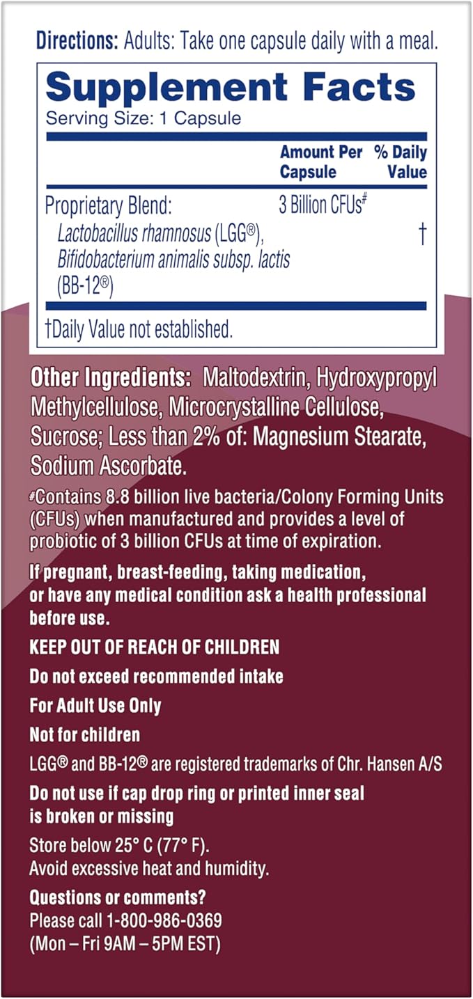 Phillips' Colon Health Daily Probiotic Capsules 4-in-1 Symptom Defense to Help Defend Against Occasional Gas Bloating Constipation and Diarrhea Daily Supplement 90 Count