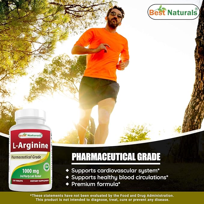 Best Naturals L-Arginine 1000 mg &amp GABA Supplement 750mg