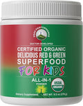 Kids Greens and Reds Superfood Powder - Best Tasting Organic Vegan Super Food Juice with 25+ Fruits and Vegetables - Gluten Free Real Food Vitamins - Green and Red Superfoods Supplement for Children