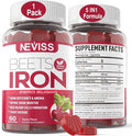 Beet Root Gummies with Iron Methyl B12 Folate Vitamin C - Increase Nitric Oxide &amp Iron Levels Energy Support Fight Fatigue Beetroot &amp Gentle Iron Supplement Sugar Free 60 Counts