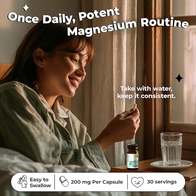 Future Kind Magnesium Glycinate Supports Muscle and Nerve Function High Absorption Chelated Magnesium Supplement Nightly Calm Energy &amp Metabolism Highly Bioavailable &amp Potent - 30 Vegan C