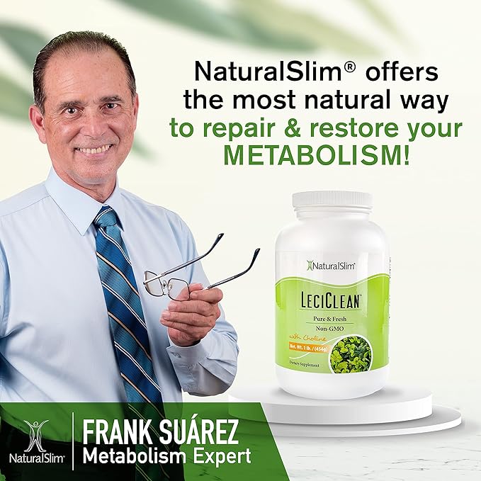 NaturalSlim Natural Soy Lecithin Granules with Choline Pure &amp Fresh Granulated Lecithin Supplement for Cleansing &amp Cognitive Support Non-GMO Food Grade 45 Servings1 lb (454 g)