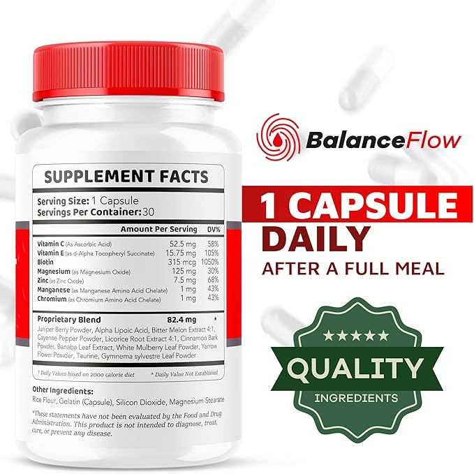 (2 Pack) Balance Flow Glyco Optimizer Balance Flow Balance Flow Glycol Optimizer Supplement BalanceFlow Support Capsules Balance Flow Blood Support Advanced Formula 60 Capsules for 2 Months