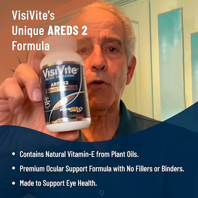 VisiVite AREDS 2 Select Eye Vitamins for Macular Support - Vitamins for Eyes with Zeaxanthin Plus Lutein Macular Supplement - Premium Macular Health Formula - Eye Supplements for Adults - 60 Capsules