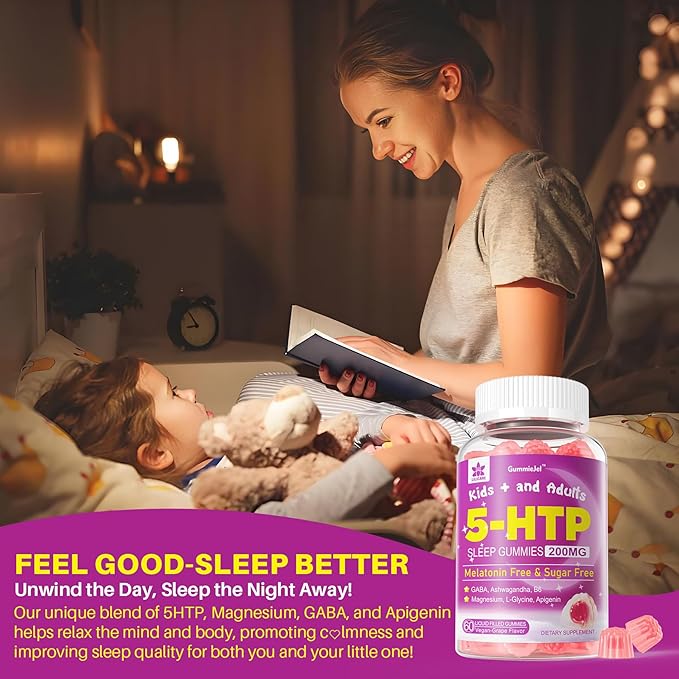 LILICARE 5HTP Gummies for Adults &amp Kids + Collagen Peptides Soft Chews 3000mg for Women &amp Men