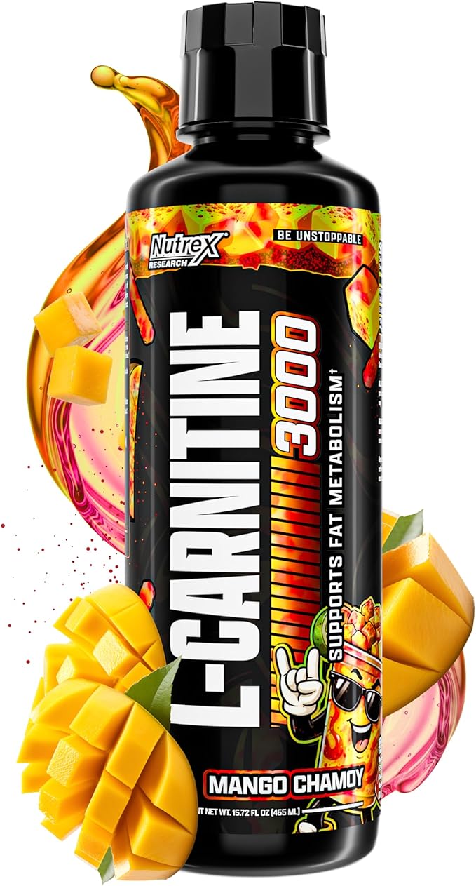 Nutrex Research Liquid Carnitine 3000 | Premium Liquid Carnitine Stimulant Free Fat Loss Support 16 Fl Oz (Mango Chamoy 16 Fl Oz (Pack of 1))