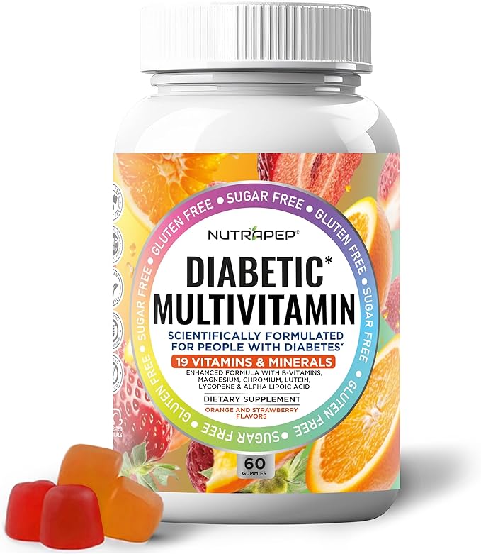 Premium Multivitamin Chewable Gummies for Women &amp Men - Sugar-Free &amp Gluten Free Supplement Vitamins - Calcium Magnesium Zinc Manganese Thiamine Biotin…