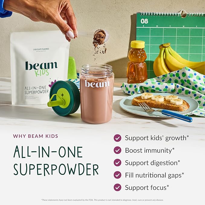 Beam Kids Multivitamin Powder – Kids Vitamins with Greens Probiotic &amp Prebiotic Immune Support for Children &amp Toddlers No Artificial Sweeteners for Picky Eaters 20 Servings Variety Pack