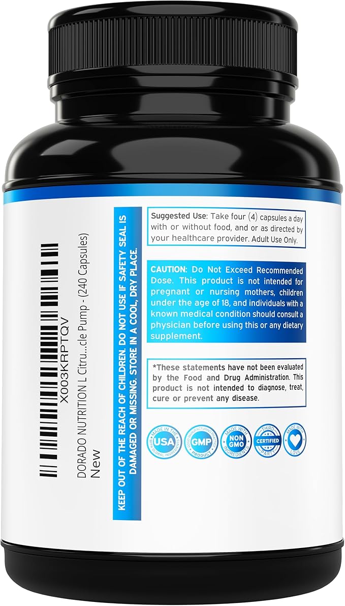 L Citrulline 3000mg Supplement (240 Count) - Support L Arginine &amp Nitric Oxide Pills - L Citrulline Powder (3g) - Arginine &amp Nitric Oxide Booster Powder for Stamina &amp Endurance - Vegan &am