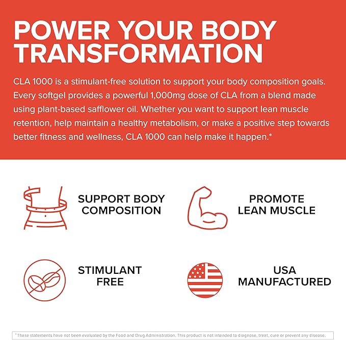 InnoSupps CLA 1000mg - CLA Supplements with Safflower Oil - Supports Metabolism Lean Muscle Recovery and Growth Stamina and Immune Health (30 Capsules)