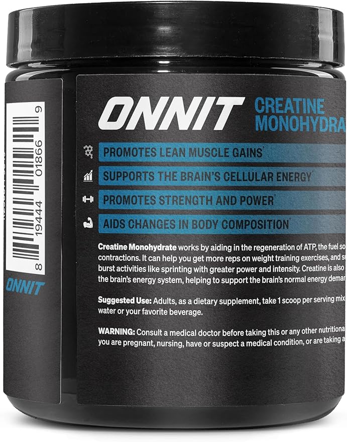 ONNIT Creatine Monohydrate Powder – Unflavored 90-Serving Value Size – Supports Strength Lean Muscle and Brain Energy† – Keto Friendly No Fillers 90 Servings 15.29 oz