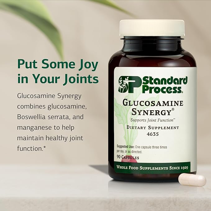 Standard Process Glucosamine Synergy - Joint Health Support Supplement - Support Connective Tissue with Glucosamine &amp Boswellia Serrata - Whole Food-Based Supplement with Manganese - 90 Capsules