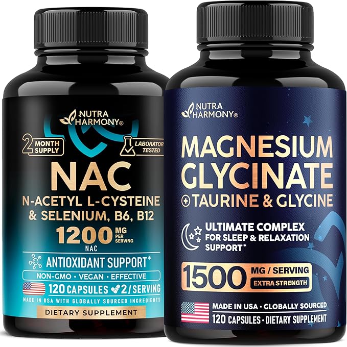 NUTRAHARMONY NAC &amp Magnesium Glycinate with Glycine Capsules