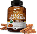 NutriFlair Organic Ceylon Cinnamon (100% Certified Organic Ceylon Cinnamon) 1200mg per Serving 180 Capsules - Joints Inflammatory Antioxidant