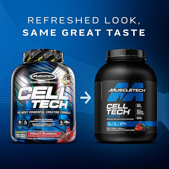 MuscleTech Creatine Monohydrate Powder Cell-Tech Creatine Powder | Post Workout Recovery Drink &amp BCAA Amino Acids + Electrolyte Powder Amino Build 7g of BCAAs + Electrolytes
