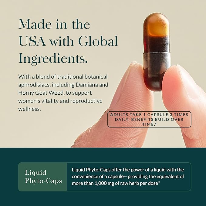 Gaia Herbs Womens Libido - Supports Energy to Maintain Healthy Libido* - with Tribulus &amp Horny Goat Weed - 60 Vegan Liquid Phyto-Caps (60 Servings)