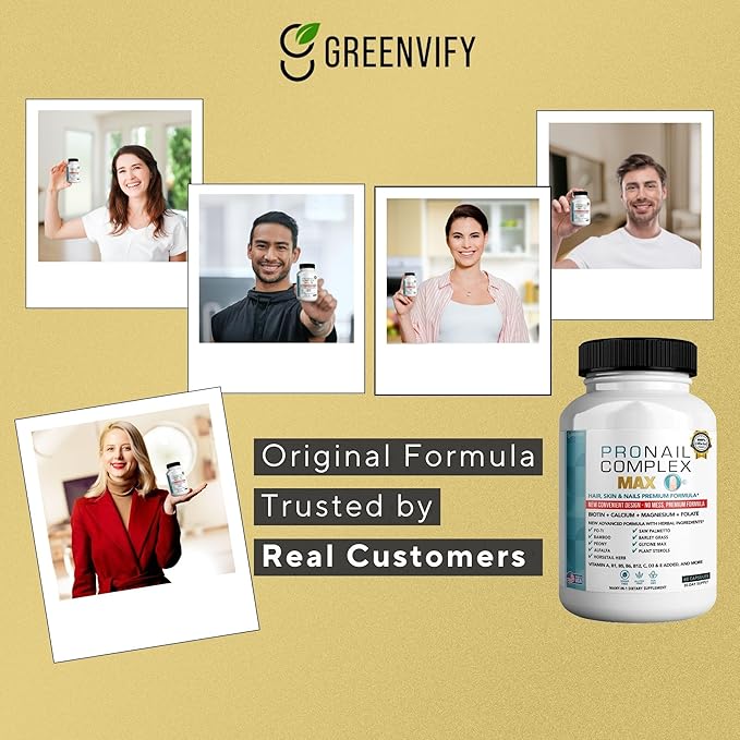 ProNail Complex Max Hair Skin &amp Nails Premium Supplement with Biotin &amp Herbal Blend 60 Capsules 30 Day Supply (5)