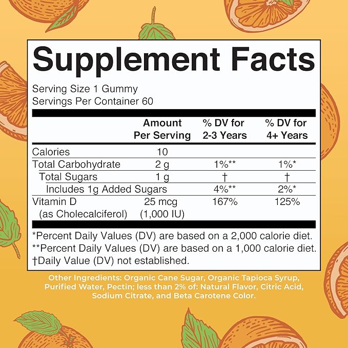 MARYRUTH'S Vitamin D3 Gummies | 2 Month Supply | Adults &amp Kids Vitamin D Gummy | Immune Support Supplement | VIT D3 1000IU for Bone Health&ampMuscle Function | Vegan | Non-GMO | Gluten Free | 60
