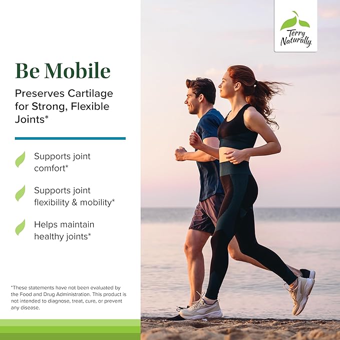 Terry Naturally Be Mobile - Collagen Supplement for Joint Health Support - Dietary Supplement with Boswellia Extract &amp Type II Collagen - Lower Back &amp Knee Support Supplement - 60 Capsules