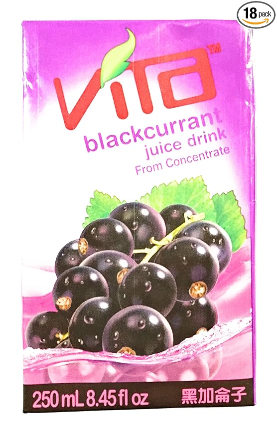 Vita Blackcurrant Juice Drink 8.45 Fl Oz (18 Pack)