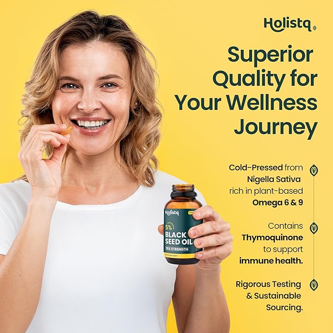 Black Seed Oil Organic Cold Pressed Capsules | 5% Thymoquinone | Non-GMO &amp Vegan | Nigella Sativa Black Cumin Seed Oil Omega 3 6 9 Adult Wellness Support - 120 Softgels 2 Months Supply
