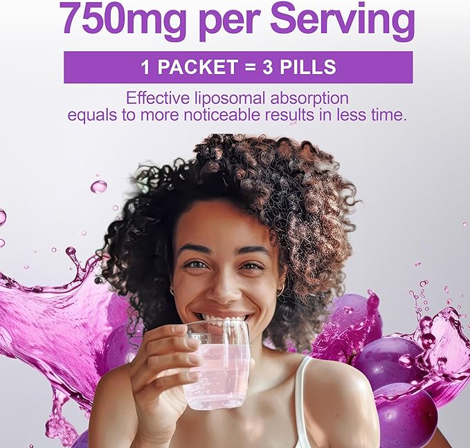 Aurora Nutrascience Nano-Liposomal Glutathione Drink Mix - 750 mg Liposomal Glutathione Supplement Antioxidant &amp Immune Support for Men &amp Women Sugar-Free Non-GMO - 30 Single Serve Packets