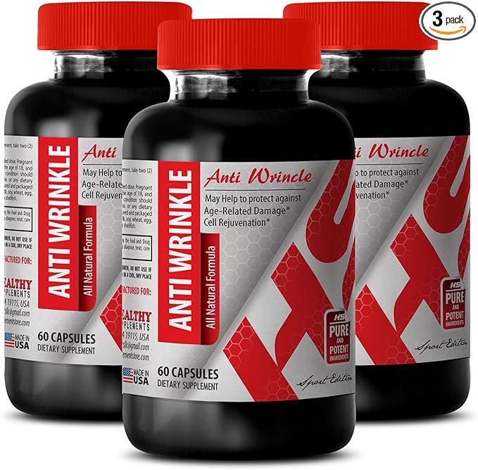 Anti-Wrinkle Supplement - Aloe Vera Hydration Anti-Wrinkle Resveratrol Green Tea Infusion Collagen and Green Tea Plant-Based Anti-Wrinkle Formula Skin Care with Aloe Vera and Collagen 3Bot