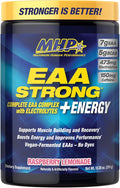 Maximum Human Performance EAA Strong + Energy EAA Supplement All 9 EAAs BCAAs Electrolytes Coconut Water Pre-Workout Enhances Muscle Building Performance Caffeine Raspberry Lemonade 30 Serve