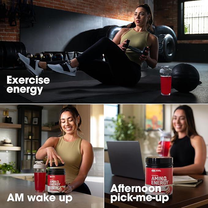 Optimum Nutrition Amino Energy - Pre Workout with Green Tea BCAA Amino Acids Keto Friendly Green Coffee Extract Energy Powder - Fruit Fusion 65 Servings (Packaging May Vary)