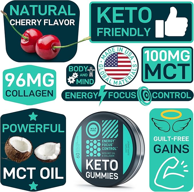 WILD FUEL Keto Candy with MCT Oil and Collagen and Digestive Enzymes with Probiotic and Prebiotic Bundle