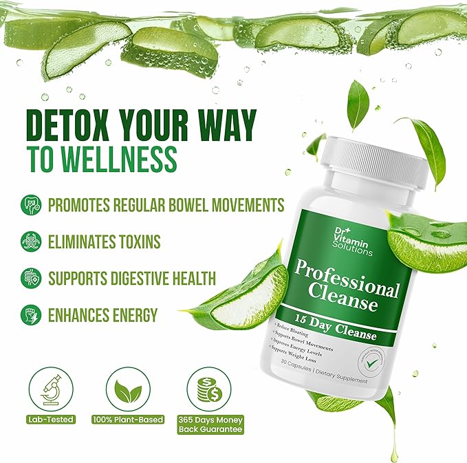 DR VITAMIN SOLUTIONS Nighttime Fat Burner &amp 15 Day Cleanse for Bloating &amp Weight Loss Bundle 90 Caps