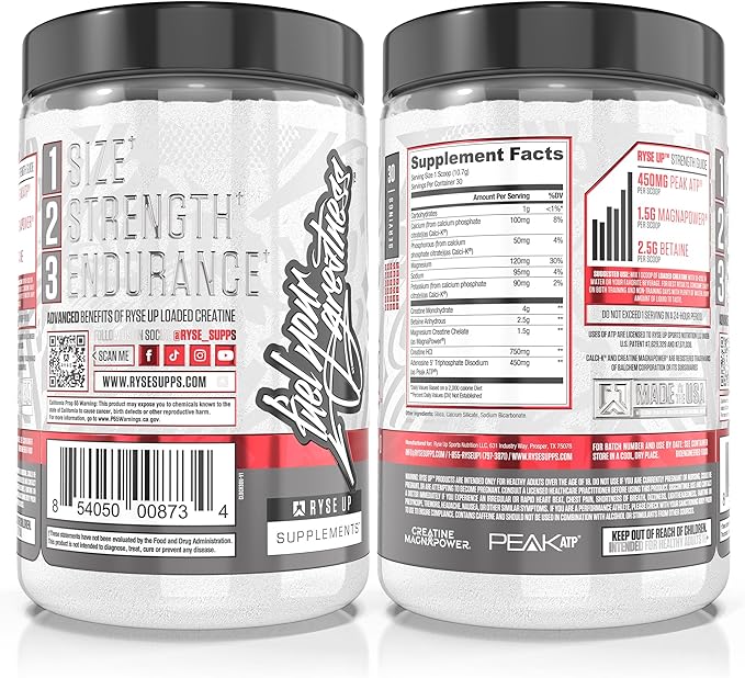 RYSE Loaded Creatine for Men &amp Women - Unflavored - Muscle Building Formula with 3 Forms of Electrolytes Betaine Anhydrous and Peak ATP - Strength Power &amp Endurance Support - 30 Servings