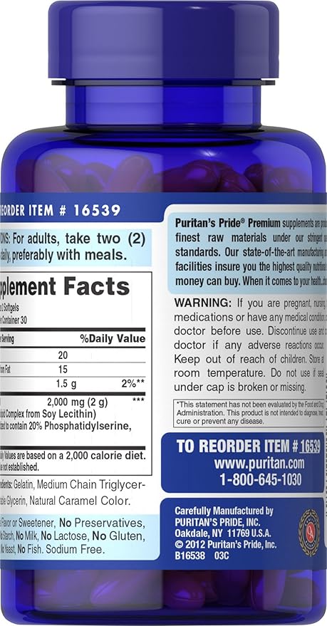 Puritans Pride Neuro-ps (phosphatidylserine) White 60 Count (Pack of 1)