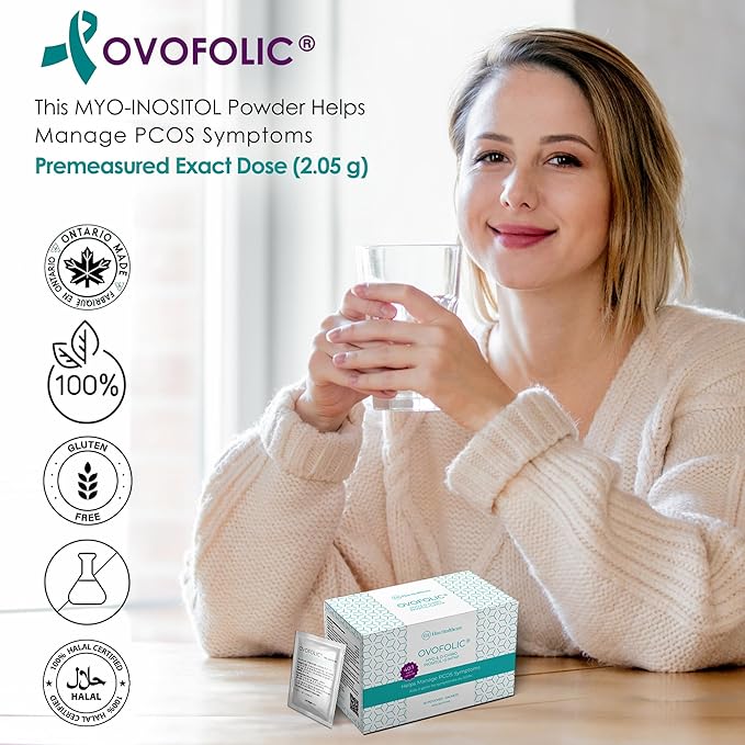 Inositol Supplement - Myo-Inositol and D-Chiro Inositol Plus Active Folate- Ideal 40:1 Ratio - Hormone Balance &amp Healthy Ovarian Support for Women- 60 sachets (60)