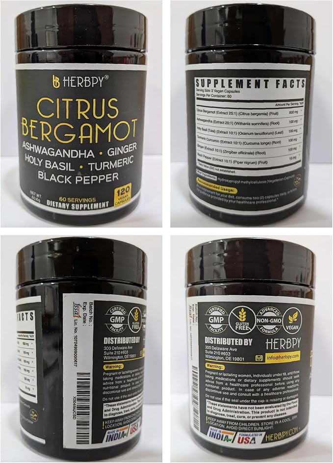 Herbpy Bundle 6in1 Beet Root Capsules &amp 6in1 Citrus Bergamot Supplement