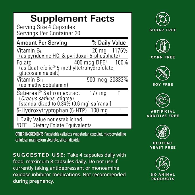 BRAINMD Dr Amen Serotonin Mood Support - 120 Capsules - Supports Healthy Serotonin Balance - Gluten Free - 30 Servings