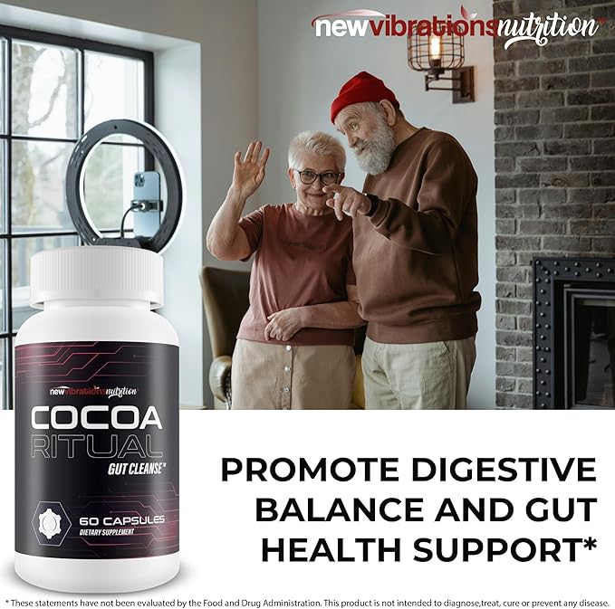 Cocoa Ritual Gut Cleanse - Our Best Bloat Reducing Gut Detox Cleanse - Support Reduced Body Swelling - Immunity Colon Cleanse Pills - Slim Gut Detox Cleanse - Colon Cleansing Formula For Gut Health