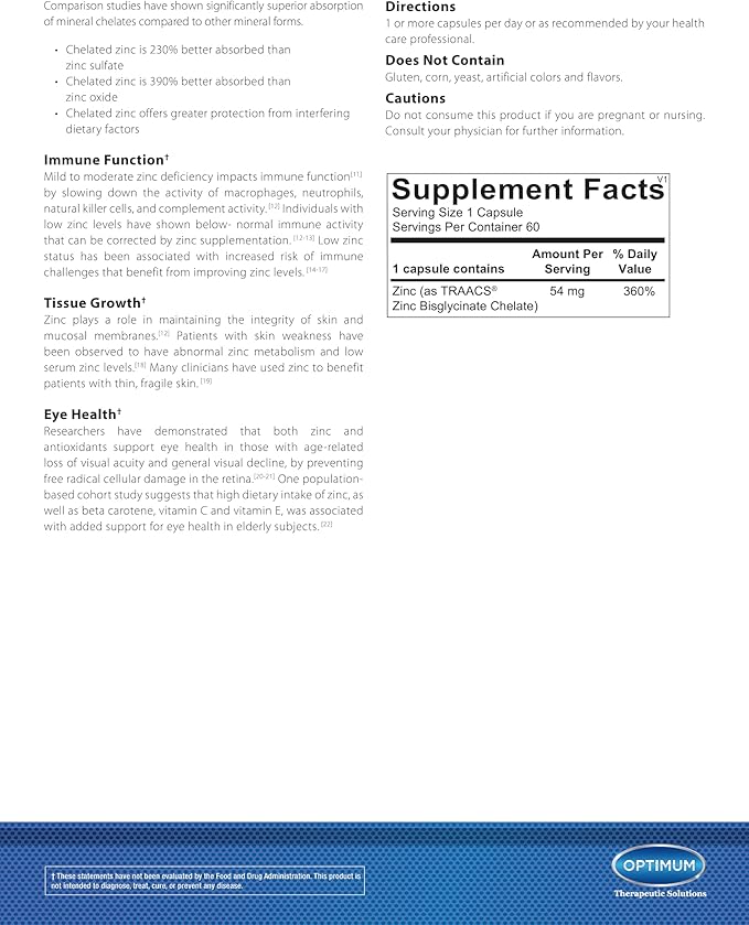 Zinc 54 mg (60 Capsules)