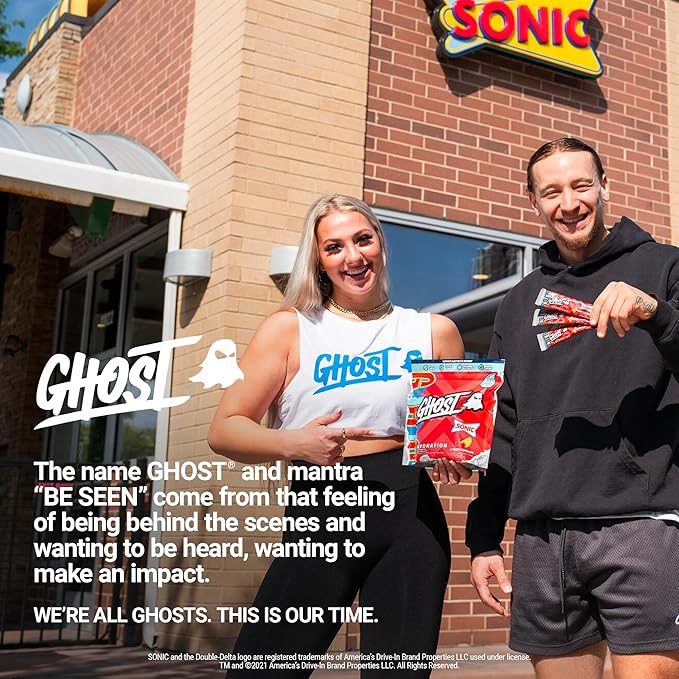 GHOST Hydration Packets Sonic Cherry Limeade 24 Sticks Electrolyte Powder - Drink Mix Supplement with Magnesium Potassium Calcium Vitamin C - Vegan Friendly Free of Soy Sugar &amp Gluten