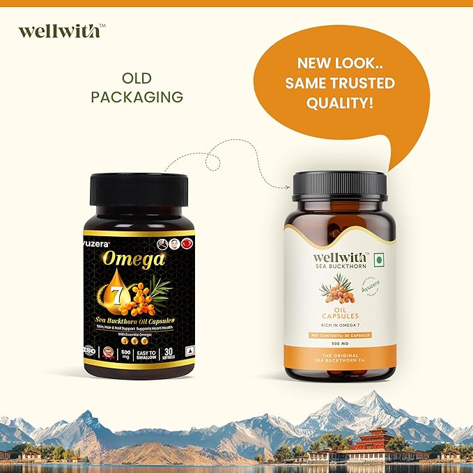 Himalayan Sea Buckthorn Berry Oil | 500mg 90 Softgels Vegan Capsules | Rich in Omega 3 6 7 &amp 9 (Pack of 3)