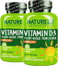 NATURELO Vitamin D - 5000 IU - Plant Based from Lichen - Natural D3 Supplement for Immune System Bone Support Joint Health - High Potency - Vegan - Non-GMO - Gluten Free - 180 Capsules (Pack of 2)