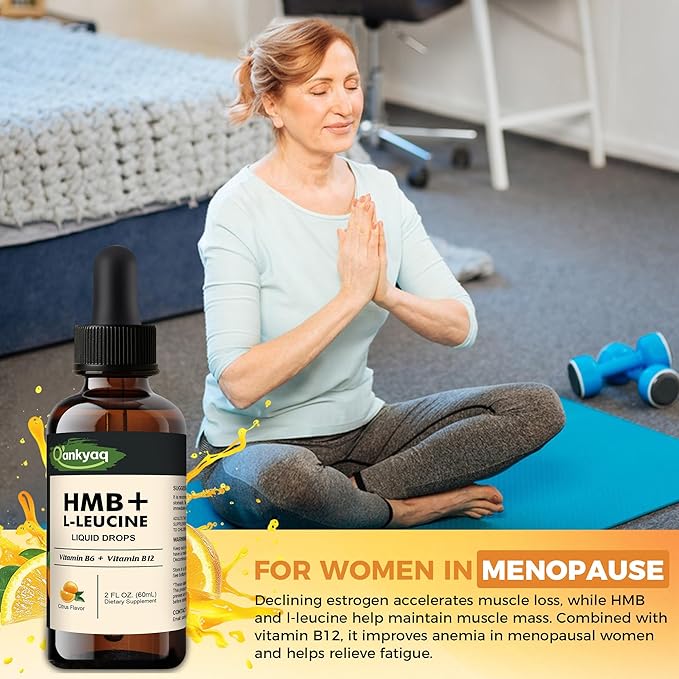 Q'ankyaq HMB Liquid Drops for Muscle Maintenance &amp Daily Strength – No Pills to Swallow Easy-to-Take Support for Adults 45+ &amp Seniors Helps You Stay Active &amp Independent