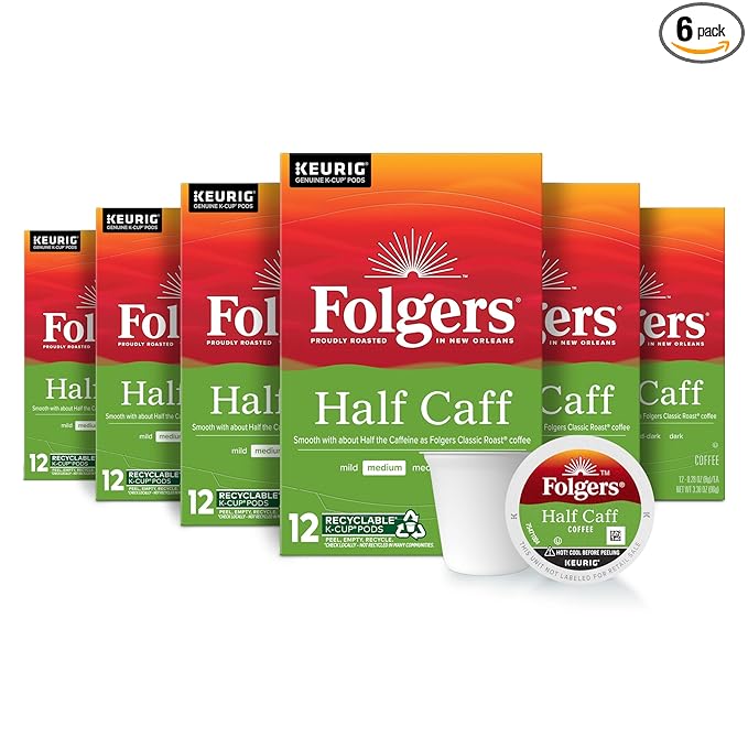 Folgers Half-Caff Medium Roast Coffee 72 Keurig K-Cup Pods