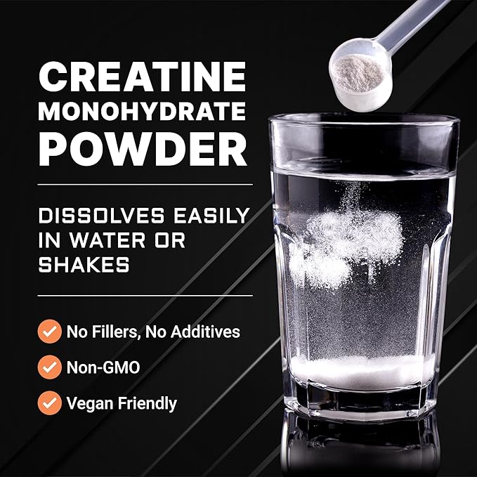 AMP Science® Creatine Monohydrate 60 Servings – Pure Unflavored Creatine Powder for Strength Muscle Growth Power Recovery &amp High-Intensity Training